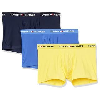 【Tommy Hilfiger】2022男時尚細纖維雙藍黃色四角內著混搭3件組-網(預購)