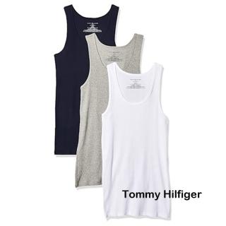 【Tommy Hilfiger】2022男時尚棉質彈性背心黑灰白色混搭3件組-網(預購)