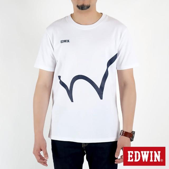 【EDWIN】男裝 人氣復刻款 大W LOGO短袖T恤(白色)