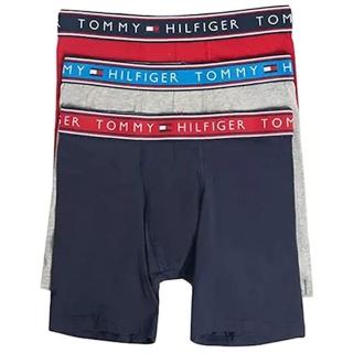 【Tommy Hilfiger】2022男經典棉質紅灰藍色四角修飾內著混搭3件組-網(預購)