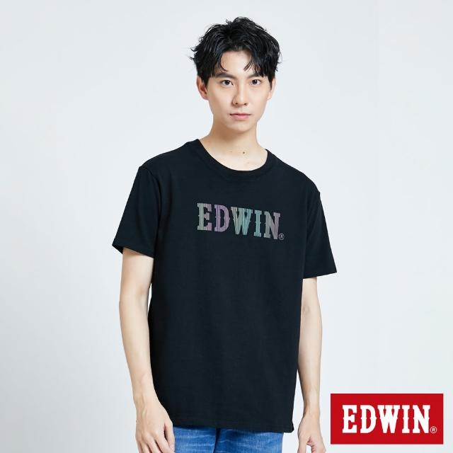 【EDWIN】男裝 人氣復刻款 五彩LOGO短袖T恤(黑色)