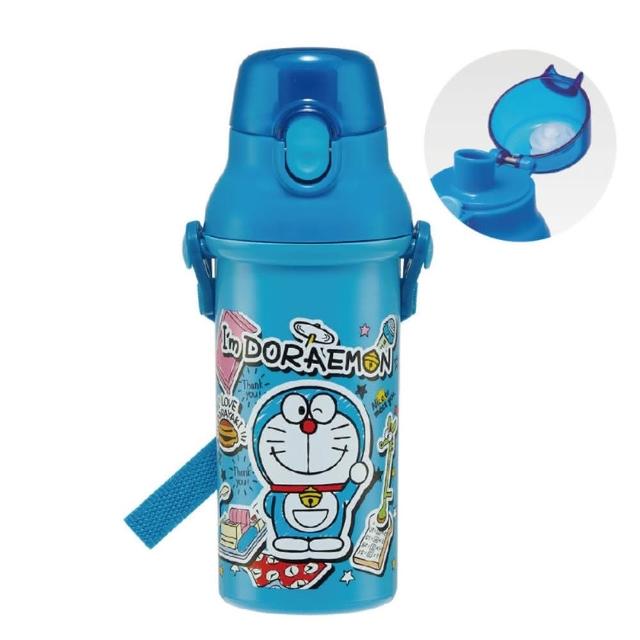 【小禮堂】哆啦A夢 兒童彈蓋直飲水壺 480ml Ag+ - 藍道具款(平輸品)
