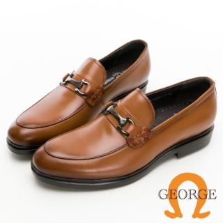 【GEORGE 喬治皮鞋】MODO系列 舒適真皮輕量馬蹄釦樂福鞋 -棕215004BW24