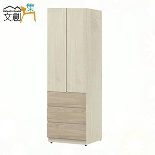 【文創集】聖多明哥雙色2.5尺二門三抽衣櫃