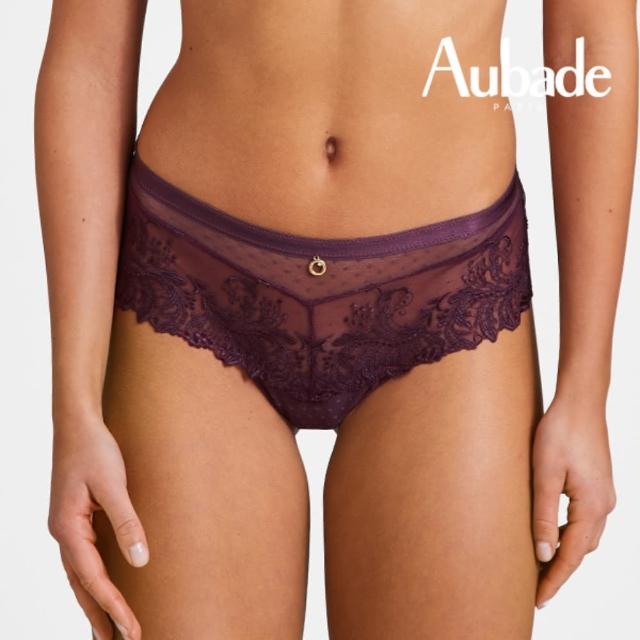 【Aubade】激情女人蕾絲平口褲-MI(莓酒紫)