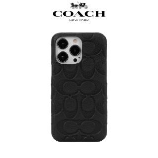 【COACH】iPhone 14 精品手機殼 黑色經典大C(保護殼/手機套/iPhone13可共用)