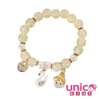 【UNICO】兒童甜美元素串珠手鍊/配飾-淡黃色(髮飾/配件/聖誕)