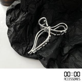【00:00】韓國設計優雅蝴蝶結線條造型金屬抓夾 髮夾 馬尾夾(蝴蝶結髮夾 金屬抓夾)