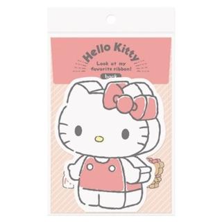 【小禮堂】Hello Kitty 造型信紙組 - 橘條紋(平輸品)