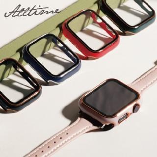 【ALL TIME 完全計時】Apple Watch S6/SE/5/4 38/40/41/42/44/45 瑯風鋼化膜 一體錶殼