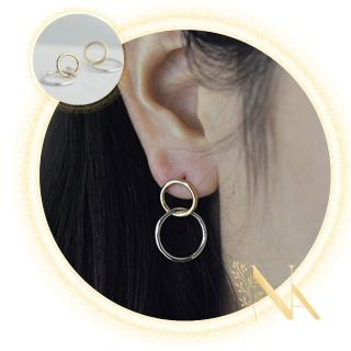【NANA】娜娜 歐美圓圈交錯耳環 NA120707(耳環)