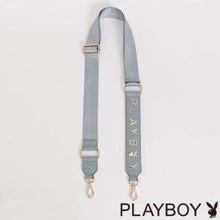 【PLAYBOY】可調節式五金字母寬版背帶 PLAYBOY背帶系列(淺藍色)