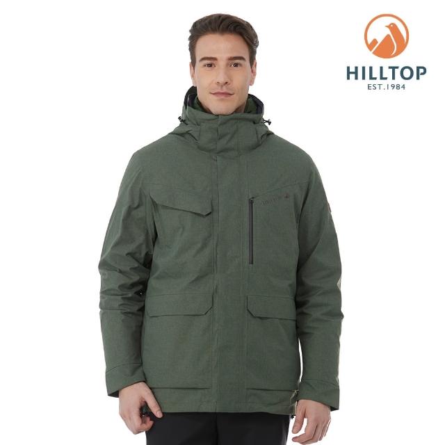 【Hilltop 山頂鳥】GORE-TEX單件式防水透氣短大衣（可銜接內件） 男款 綠｜PH22XM05ECM0