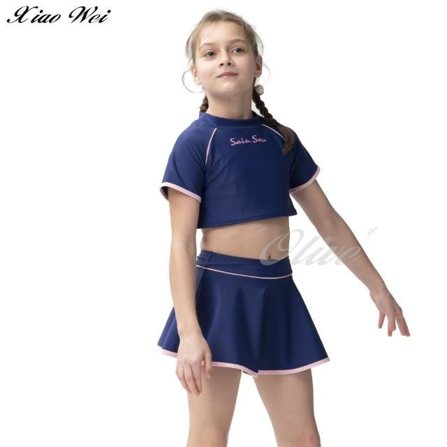 【SAIN SOU 聖手牌】女童/少女短袖二件式裙款泳裝(NO.A8222018)