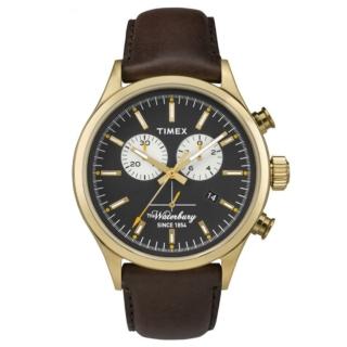 【TIMEX】天美時雙眼計時腕錶Waterbury Chronograph系列 黑/咖啡/ TXT2P75300