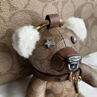 【COACH】小熊鑰匙圈/吊飾-咖啡