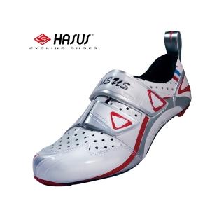 【HASUS】記洋行-Triathlon 三鐵自行車鞋(後套三角鐵環 首創多段式毛勾面設計HKC01WHT)