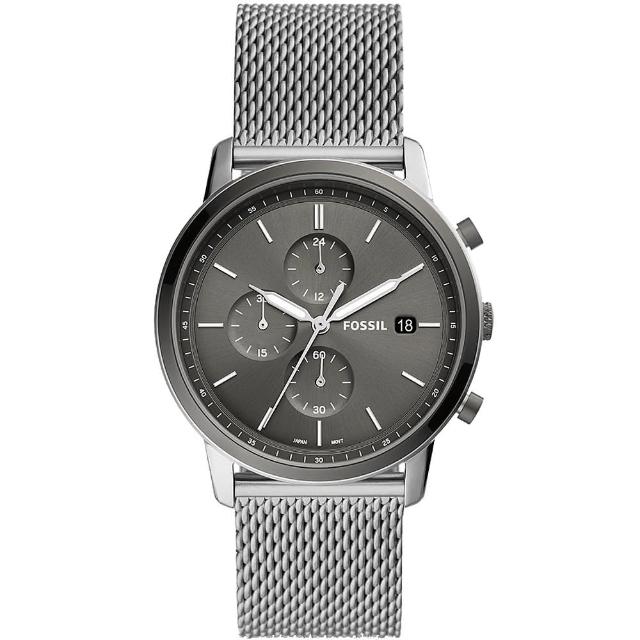 【FOSSIL】Minimalist 時尚米蘭帶三眼計時手錶-42mm(FS5944)