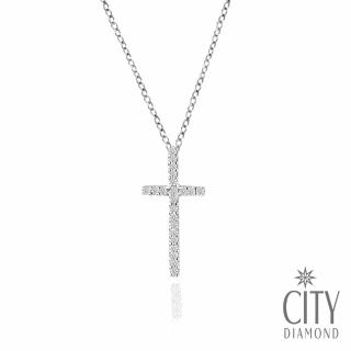 【City Diamond 引雅】『22顆晶鑽十字架』K金項鍊(Belief十字架系列)