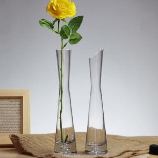 【JEN】創意時尚小口徑一支花玻璃花瓶花器高20cm(2款可選)