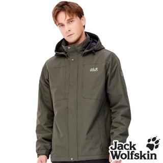 【Jack wolfskin 飛狼】男 帥氣防風防潑水保暖外套 蓄熱棉 衝鋒衣(棕)