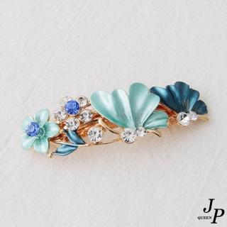 【Jpqueen】夢幻畫漆花朵蝴蝶水鑽彈簧髮夾髮飾(18款可選)