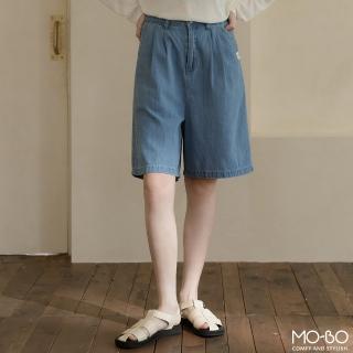 【MO-BO】Basic打摺質感五分丹寧褲(褲子)