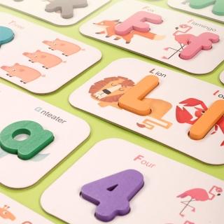 【LITTLE POPPET】英文字母數字積木字卡玩具(英文 數字 字卡 積木 兒童玩具 啟蒙早教)