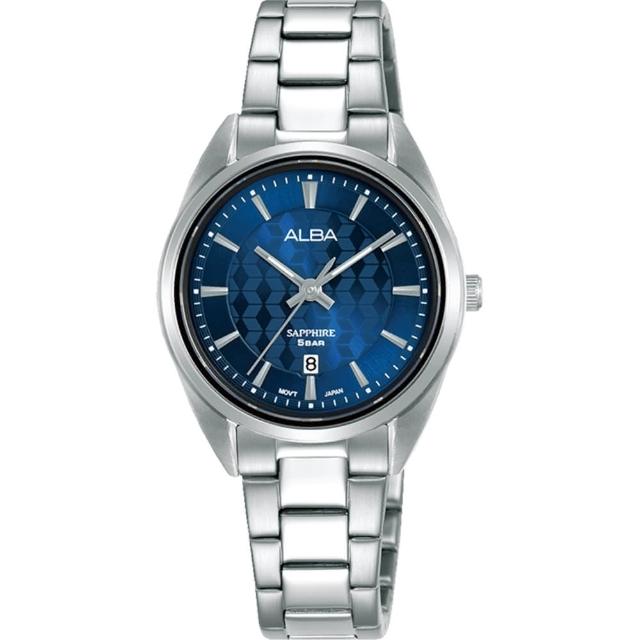 【ALBA】PRESTIGE 菱格紋時尚腕錶-藍色29mm(AH7AZ3X1/VJ22-X323L)