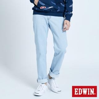 【EDWIN】男裝 大尺碼 FLEX高腰直筒牛仔褲(重漂藍)