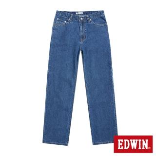 【EDWIN】男裝 工裝直筒牛仔長褲(石洗藍)