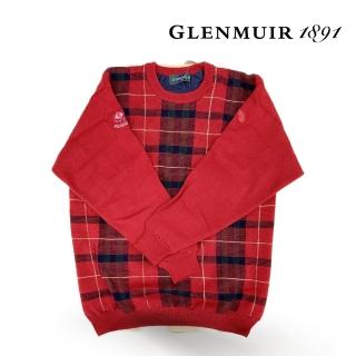 【Glenmuir】防風鮮紅格毛衣(針織衫 毛衣 長袖毛衣 線衫)
