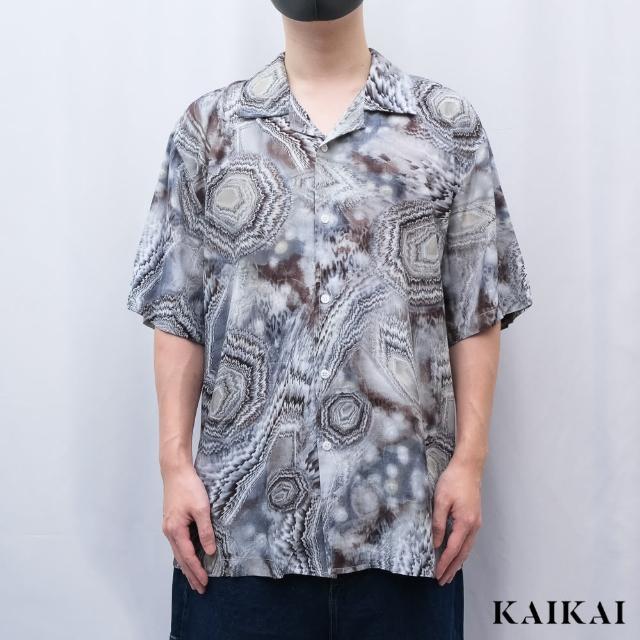 【KAI KAI】黑白迷幻襯衫(男款/女款 柔軟印花寬鬆襯衫 舒適透氣)