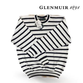 【Glenmuir】白色圓領棉線衫(針織衫 毛衣 長袖毛衣 線衫)