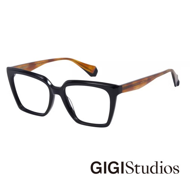 【GIGI Studios】西班牙時尚 日常大方框光學眼鏡(黑 - CINDY-6710/1)