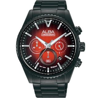 【ALBA】東京紅三眼計時時尚計時腕錶-黑紅色(VD53-X388SD /AT3H91X1)