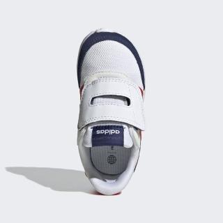 【adidas 愛迪達】Run 70s AC I 小童 慢跑鞋 運動 休閒 寬楦 柔軟 避震 魔鬼氈 白紅 深藍(GW0326)