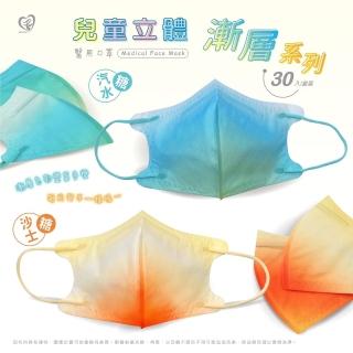 【盛籐】2入組-3D兒童立體醫療口罩(漸層系列 30片/盒)