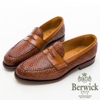 【GEORGE 喬治皮鞋】Berwick 西班牙進口-固特異工藝細編織皮底樂福鞋 - 棕 235012KM-24