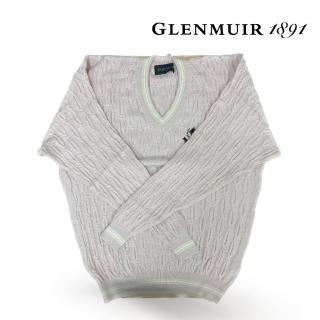 【Glenmuir】粉紅V領棉線衫(針織衫 毛衣 長袖毛衣 線衫)
