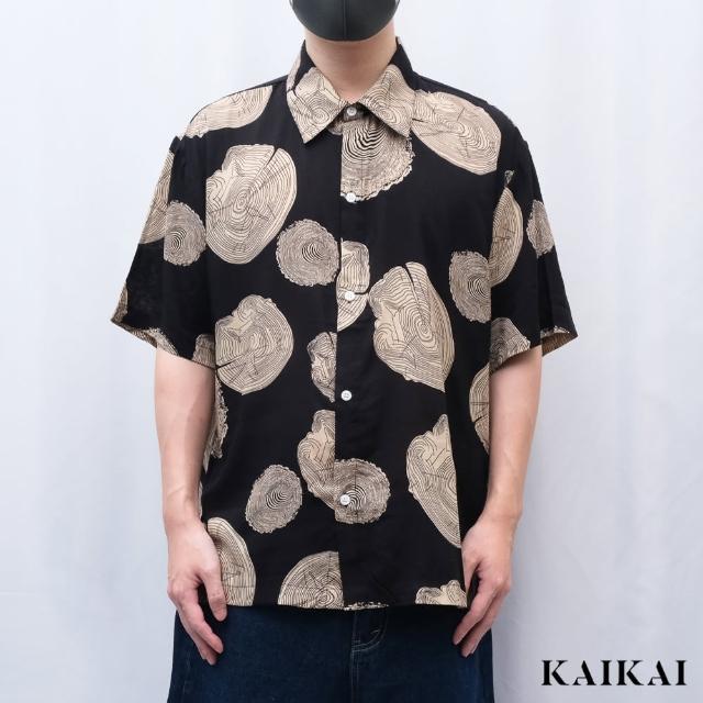 【KAI KAI】木紋襯衫(男款/女款 柔軟印花寬鬆襯衫 舒適透氣)