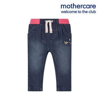 【mothercare】專櫃童裝 深藍鳥兒牛仔褲(6-9個月)