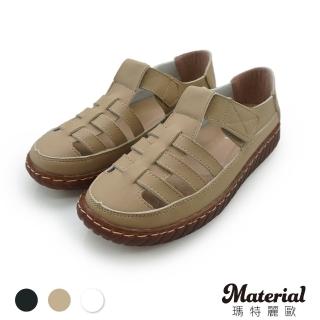 【MATERIAL 瑪特麗歐】女鞋MIT 簡約鏤空黏帶包鞋 T99101(包鞋/休閒鞋)