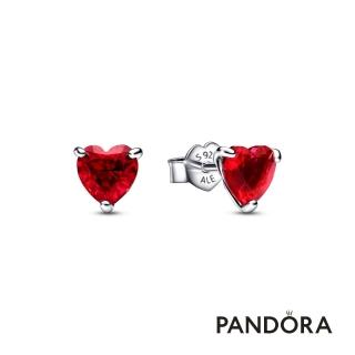 【Pandora 官方直營】紅心針式耳環