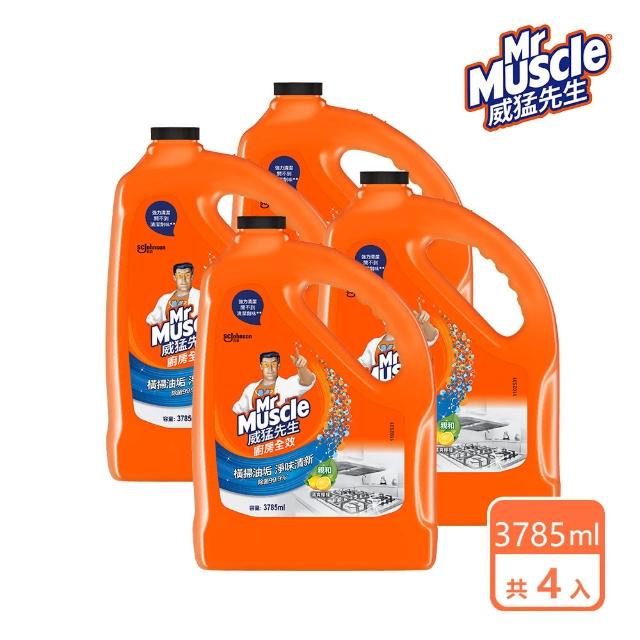 【威猛先生】廚房清潔劑加侖桶3785ml清爽檸檬(箱購共4瓶)