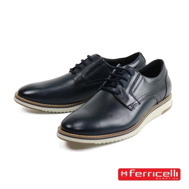 【Ferricelli】巴西時尚素面德比造型休閒鞋 海軍藍(F54670-BLU)