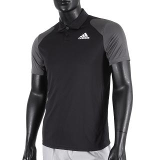 【adidas 愛迪達】Club Polo 男 短袖 網球 比賽 運動 休閒 舒適 吸濕 排汗 黑灰(GL5437)