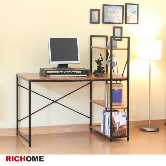 【RICHOME】多功能書架工作桌/書桌/電腦桌/辦公桌/層架(書桌+書櫃超實用)