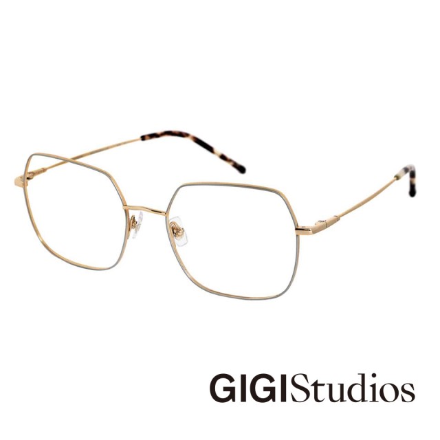 【GIGI Studios】高級 β-鈦精緻方框平光眼鏡(金 - DAHLIA-8055/8)