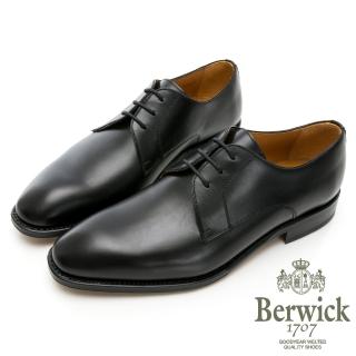 【GEORGE 喬治皮鞋】Berwick 西班牙進口-素面小方頭皮底綁帶紳士鞋 -黑 235014KM-10